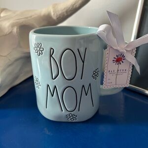 Rae Dunn Blue Boy Mom Floral Mug